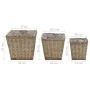 Wicker flower bed with PE lining 3 units by vidaXL, Pots and planters - Ref: Foro24-246833, Price: 44,10 €, Discount: %