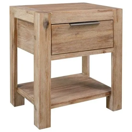 Bedside table with drawer solid acacia wood 40x30x48 cm by vidaXL, Nightstands - Ref: Foro24-245683, Price: 60,91 €, Discount: %