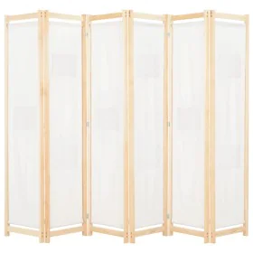 Divider screen with 6 cream fabric panels 240x170x4 cm by vidaXL, Room dividers - Ref: Foro24-248174, Price: 74,37 €, Discoun...