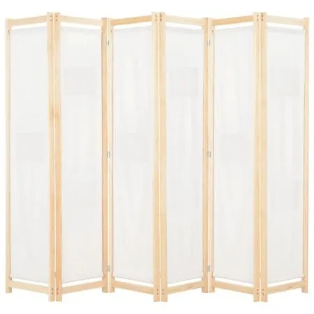 Divider screen with 6 cream fabric panels 240x170x4 cm by vidaXL, Room dividers - Ref: Foro24-248174, Price: 74,37 €, Discoun...