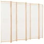 Divider screen with 6 cream fabric panels 240x170x4 cm by vidaXL, Room dividers - Ref: Foro24-248174, Price: 74,37 €, Discoun...