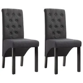Dining chairs 2 units dark gray fabric by vidaXL, dining chairs - Ref: Foro24-248986, Price: 196,19 €, Discount: %