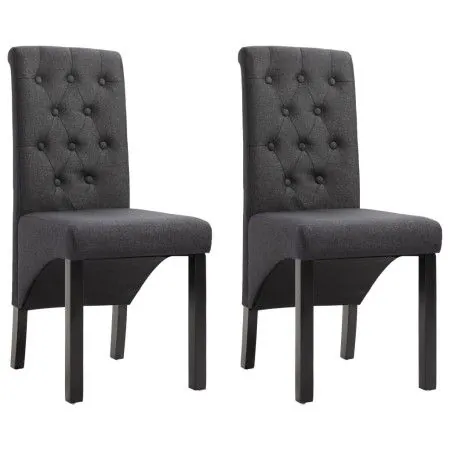 Sillas de comedor 2 unidades tela gris oscura de vidaXL, Sillas de comedor - Ref: Foro24-248986, Precio: 183,93 €, Descuento: %