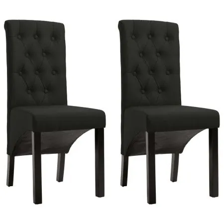 Esszimmerstühle 2 Einheiten aus schwarzem Stoff von vidaXL, Essstühle - Ref: Foro24-248991, Preis: 185,41 €, Rabatt: %