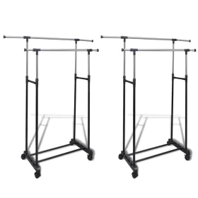 Adjustable clothes rack 2 bars 2 units by vidaXL, Dresser Organizers and Bar Hangers - Ref: Foro24-270182, Price: 61,40 €, Di...