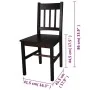 Dining chairs, 6 units, dark brown pine wood by vidaXL, dining chairs - Ref: Foro24-271499, Price: 278,17 €, Discount: %