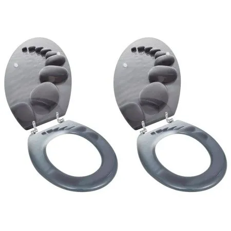 Toilet seats with 2 MDF stone lids by vidaXL, Toilet and bidet seats - Ref: Foro24-275910, Price: 80,14 €, Discount: %