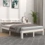 White solid wood bed frame 135x190 cm by vidaXL, Beds and slatted bases - Ref: Foro24-814730, Price: 107,11 €, Discount: %