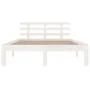 White solid wood bed frame 135x190 cm by vidaXL, Beds and slatted bases - Ref: Foro24-814730, Price: 107,11 €, Discount: %