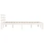 White solid wood bed frame 135x190 cm by vidaXL, Beds and slatted bases - Ref: Foro24-814730, Price: 107,11 €, Discount: %