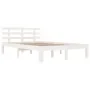 Weißer Massivholzbettrahmen 140x190 cm von vidaXL, Betten und Lattenroste - Ref: Foro24-814735, Preis: 135,30 €, Rabatt: %