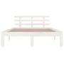 White solid wood bed frame 140x190 cm by vidaXL, Beds and slatted bases - Ref: Foro24-814735, Price: 108,88 €, Discount: %