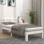 White solid wood bed frame 90x200 cm by vidaXL, Beds and slatted bases - Ref: Foro24-814740, Price: 82,79 €, Discount: %
