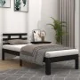 Estructura de cama madera maciza negro 90x200 cm de vidaXL, Camas y somieres - Ref: Foro24-814743, Precio: 93,19 €, Descuento: %