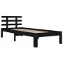 Estructura de cama madera maciza negro 90x200 cm de vidaXL, Camas y somieres - Ref: Foro24-814743, Precio: 93,19 €, Descuento: %