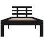 Estructura de cama madera maciza negro 90x200 cm de vidaXL, Camas y somieres - Ref: Foro24-814743, Precio: 93,19 €, Descuento: %