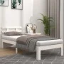 White solid wood bed frame 100x200 cm by vidaXL, Beds and slatted bases - Ref: Foro24-814745, Price: 92,03 €, Discount: %