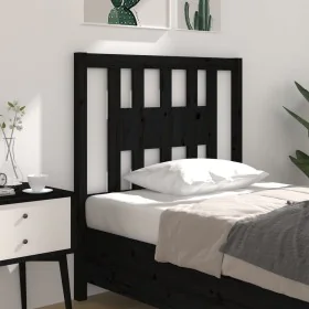 Kopfteil aus massivem schwarzem Kiefernholz, 81 x 4 x 100 cm von vidaXL, Kopf- und Fußteile - Ref: Foro24-818649, Preis: 23,2...