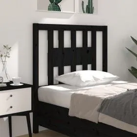 Kopfteil aus massivem schwarzem Kiefernholz, 81 x 4 x 100 cm von vidaXL, Kopf- und Fußteile - Ref: Foro24-818649, Preis: 23,2...
