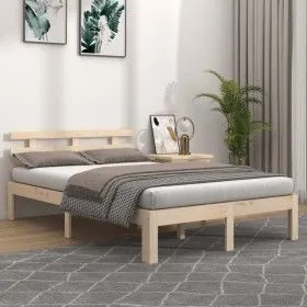 Bettgestell aus Massivholz 120x200 cm von vidaXL, Betten und Lattenroste - Ref: Foro24-814749, Preis: 111,49 €, Rabatt: %