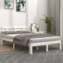 Weißer Massivholzbettrahmen 140x200 cm von vidaXL, Betten und Lattenroste - Ref: Foro24-814755, Preis: 138,24 €, Rabatt: %