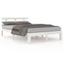 White solid wood bed frame 140x200 cm by vidaXL, Beds and slatted bases - Ref: Foro24-814755, Price: 109,82 €, Discount: %