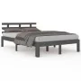 Gray solid wood bed frame King Size 150x200 cm by vidaXL, Beds and slatted bases - Ref: Foro24-814761, Price: 153,69 €, Disco...