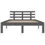 Gray solid wood bed frame King Size 150x200 cm by vidaXL, Beds and slatted bases - Ref: Foro24-814761, Price: 153,69 €, Disco...