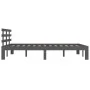 Gray solid wood bed frame King Size 150x200 cm by vidaXL, Beds and slatted bases - Ref: Foro24-814761, Price: 153,69 €, Disco...