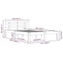 Gray solid wood bed frame King Size 150x200 cm by vidaXL, Beds and slatted bases - Ref: Foro24-814761, Price: 153,69 €, Disco...