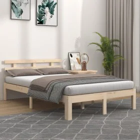 Solid wood bed frame 160x200 cm by vidaXL, Beds and slatted bases - Ref: Foro24-814764, Price: 123,14 €, Discount: %