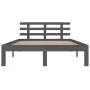 Gray solid wood bed frame 200x200 cm by vidaXL, Beds and slatted bases - Ref: Foro24-814776, Price: 181,14 €, Discount: %