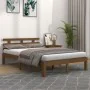 Estructura de cama madera maciza marrón miel 200x200 cm de vidaXL, Camas y somieres - Ref: Foro24-814777, Precio: 154,52 €, D...