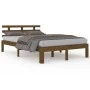 Estructura de cama madera maciza marrón miel 200x200 cm de vidaXL, Camas y somieres - Ref: Foro24-814777, Precio: 154,52 €, D...