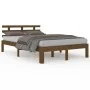 Honey brown solid wood bed frame 200x200 cm by vidaXL, Beds and slatted bases - Ref: Foro24-814777, Price: 156,85 €, Discount: %
