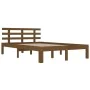 Estructura de cama madera maciza marrón miel 200x200 cm de vidaXL, Camas y somieres - Ref: Foro24-814777, Precio: 154,52 €, D...