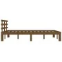 Honey brown solid wood bed frame 200x200 cm by vidaXL, Beds and slatted bases - Ref: Foro24-814777, Price: 156,85 €, Discount: %