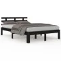 Black solid wood bed frame 200x200 cm by vidaXL, Beds and slatted bases - Ref: Foro24-814778, Price: 125,62 €, Discount: %
