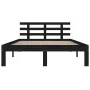 Black solid wood bed frame 200x200 cm by vidaXL, Beds and slatted bases - Ref: Foro24-814778, Price: 125,62 €, Discount: %