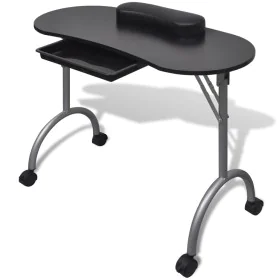 Faltbarer Manikürtisch mit schwarzen Rollen von vidaXL, Maniküre-Werkzeugsets - Ref: Foro24-110123, Preis: 80,10 €, Rabatt: %