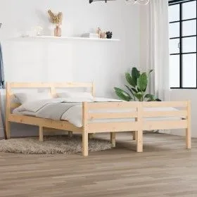 Solid wood bed frame 120x190 cm by vidaXL, Beds and slatted bases - Ref: Foro24-814789, Price: 91,13 €, Discount: %