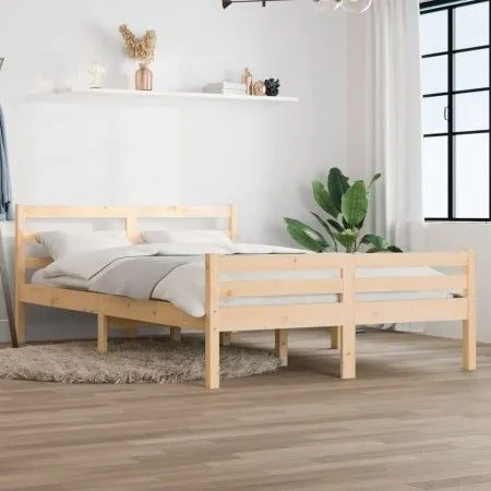 Solid wood bed frame 120x190 cm by vidaXL, Beds and slatted bases - Ref: Foro24-814789, Price: 91,13 €, Discount: %