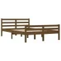 Honey brown solid wood double bed frame 120x190 cm by vidaXL, Beds and slatted bases - Ref: Foro24-814792, Price: 120,15 €, D...