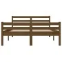 Honey brown solid wood double bed frame 120x190 cm by vidaXL, Beds and slatted bases - Ref: Foro24-814792, Price: 120,15 €, D...
