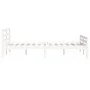 Weißer Massivholzbettrahmen 135x190 cm von vidaXL, Betten und Lattenroste - Ref: Foro24-814795, Preis: 122,29 €, Rabatt: %