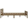 Honey brown solid wood double bed frame 135x190 cm by vidaXL, Beds and slatted bases - Ref: Foro24-814797, Price: 135,80 €, D...