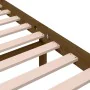 Honey brown solid wood double bed frame 135x190 cm by vidaXL, Beds and slatted bases - Ref: Foro24-814797, Price: 135,80 €, D...