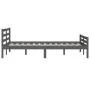 Gray solid wood bed frame 140x190 cm by vidaXL, Beds and slatted bases - Ref: Foro24-814801, Price: 122,04 €, Discount: %