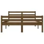 Honigbrauner Massivholzbettrahmen 140x190 cm von vidaXL, Betten und Lattenroste - Ref: Foro24-814802, Preis: 138,94 €, Rabatt: %