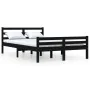 Estructura de cama de madera maciza negro 140x190 cm de vidaXL, Camas y somieres - Ref: Foro24-814803, Precio: 106,04 €, Desc...